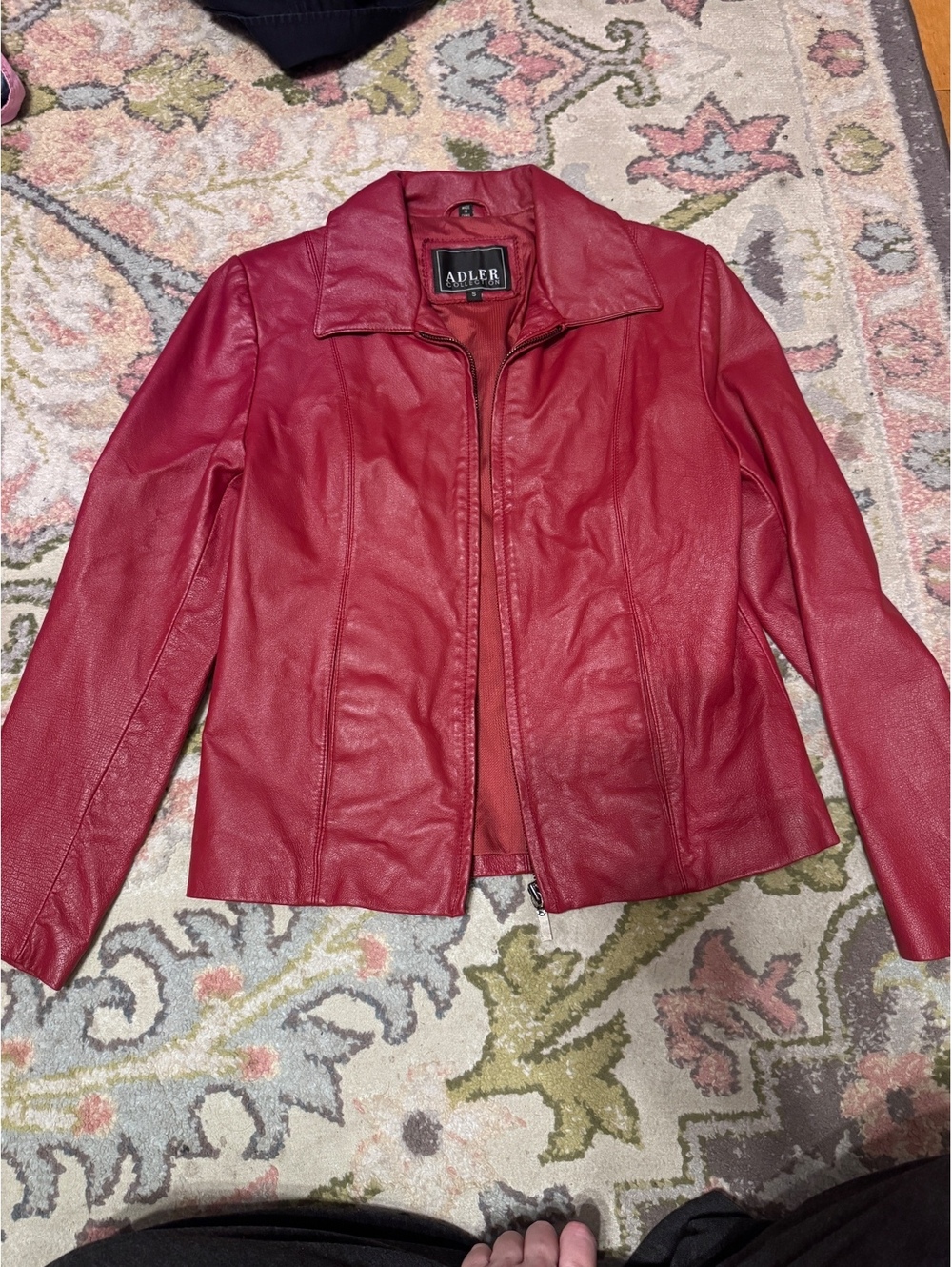 Adler collection red leather moto / short jacket